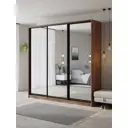 Шкаф-купе Клевер Атина с 3 дверями 240x250х45 см 9 полок ЛДСП цвет дуб крафт табак зеркальный
