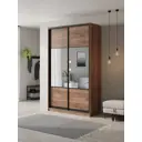Шкаф-купе Клевер Атина с 2 дверями 240x110х50 см 6 полок ЛДСП цвет дуб крафт табак комбинированный