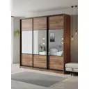 Шкаф-купе Клевер Атина с 3 дверями 240x230х50 см 9 полок ЛДСП цвет дуб крафт табак комбинированный