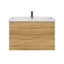 Тумба с раковиной RUVANN DREVA 70 раковина Como 70 в ванную подвесная цвет дуб вотан