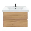 Тумба с раковиной RUVANN DREVA 70 раковина Миранда 70 в ванную подвесная цвет дуб вотан