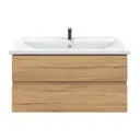 Тумба с раковиной RUVANN DREVA 100 раковина Фостер 100 в ванную подвесная цвет дуб вотан