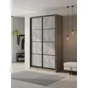 Шкаф-купе Клевер Атина с 2 дверями 240x120х45 см 6 полок ЛДСП цвет дуб крафт серый/бетон серый