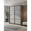 Шкаф-купе Клевер Атина с 2 дверями 240x170х50 см 6 полок ЛДСП цвет дуб крафт серый/бетон серый