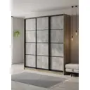 Шкаф-купе Клевер Атина с 3 дверями 240x200х45 см 9 полок ЛДСП цвет дуб крафт серый/бетон серый