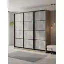 Шкаф-купе Клевер Атина с 3 дверями 240x250х45 см 9 полок ЛДСП цвет дуб крафт серый/бетон серый