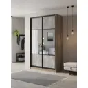 Шкаф-купе Клевер Атина с 2 дверями 240x110х50 см 6 полок ЛДСП цвет дуб крафт серый комбинированный/бетон серый