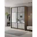 Шкаф-купе Клевер Атина с 2 дверями 240x180х50 см 6 полок ЛДСП цвет дуб крафт серый комбинированный/бетон серый