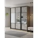 Шкаф-купе Клевер Атина с 3 дверями 240x200х45 см 9 полок ЛДСП цвет дуб крафт серый комбинированный/бетон серый
