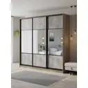 Шкаф-купе Клевер Атина с 3 дверями 240x250х45 см 9 полок ЛДСП цвет дуб крафт серый комбинированный/бетон серый