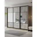 Шкаф-купе Клевер Атина с 3 дверями 240x260х45 см 9 полок ЛДСП цвет дуб крафт серый комбинированный/бетон серый