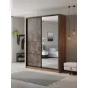 Шкаф-купе Клевер Атина с 2 дверями и зеркалом 240x170х45 см 6 полок ЛДСП цвет дуб крафт табак/бетон темный