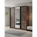 Шкаф-купе Клевер Атина с 3 дверями и зеркалом 240x210х45 см 9 полок ЛДСП цвет дуб крафт табак/бетон темный