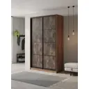Шкаф-купе Клевер Атина с 2 дверями 240x110х65 см 6 полок ЛДСП цвет дуб крафт табак/бетон темный