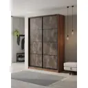 Шкаф-купе Клевер Атина с 2 дверями 240x140х65 см 6 полок ЛДСП цвет дуб крафт табак/бетон темный