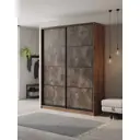 Шкаф-купе Клевер Атина с 2 дверями 240x180х45 см 6 полок ЛДСП цвет дуб крафт табак/бетон темный
