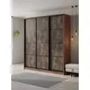 Шкаф-купе Клевер Атина с 3 дверями 240x220х50 см 9 полок ЛДСП цвет дуб крафт табак/бетон темный