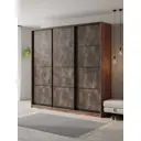 Шкаф-купе Клевер Атина с 3 дверями 240x240х45 см 9 полок ЛДСП цвет дуб крафт табак/бетон темный
