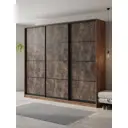 Шкаф-купе Клевер Атина с 3 дверями 240x270х65 см 9 полок ЛДСП цвет дуб крафт табак/бетон темный