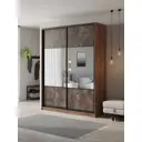 Шкаф-купе Клевер Атина с 2 дверями 240x180х58 см 6 полок ЛДСП цвет дуб крафт табак комбинированный/бетон темный