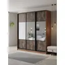 Шкаф-купе Клевер Атина с 3 дверями 240x200х45 см 9 полок ЛДСП цвет дуб крафт табак комбинированный/бетон темный