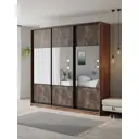 Шкаф-купе Клевер Атина с 3 дверями 240x250х45 см 9 полок ЛДСП цвет дуб крафт табак комбинированный/бетон темный