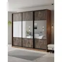 Шкаф-купе Клевер Атина с 3 дверями 240x270х65 см 9 полок ЛДСП цвет дуб крафт табак комбинированный/бетон темный