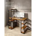 Стол письменный Solarius Loft 80x148x120 см сталь и дерево цвет ольха/черный
