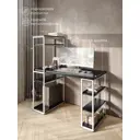 Стол письменный Solarius Loft 80x148x120 см сталь и дерево цвет белый/оникс