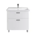 Тумба с раковиной RUVANN WELLEN 80 раковина Фест 80 в ванную напольная цвет белый