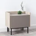 Тумба прикроватная Egregor Наоми 50x48.2x36.5 см 1 ящик ЛДСП цвет дуб белый exclusive/веллюто капучино