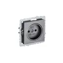 Розетка встраиваемая Iek Brite BR-R13-10-K46 со шторками цвет сталь