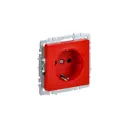 Розетка встраиваемая Iek Brite BR-R14-16-K04 с заземлением и шторками цвет красный