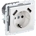 Розетка USB встраиваемая Iek Brite BR-R14-16-U21-D31-K01 с заземлением цвет белый