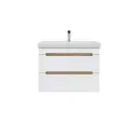 Тумба с раковиной в ванную Ruvann Aqvi 80 раковина Moduo 80 подвесная цвет дуб вотан, белый