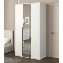Шкаф распашной Бергамо с 2 дверями и зеркалом 120x220x60 см ЛДСП цвет белый