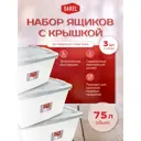 Ящик для хранения Darel plastic 10175SET 50x38x70 см пластик цвет прозрачный/серый 3 шт.