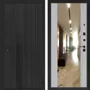 Входная дверь Лабиринт Бункер 06 правый 205x88см цвет черный кварц/серый софт рельеф с зеркалом ФЛЗ-1
