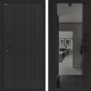 Входная дверь Лабиринт Бункер 06 правый 205x88см цвет черный кварц/черный кварц с зеркалом ФЛЗ-1