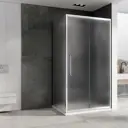 Душевой уголок Abber Schwarzer Diamant 614000 прямоугольный 100x100см серебристый блеск профиль эффект стекла матовый