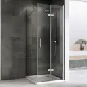 Душевой уголок Abber Zart 613555 прямоугольный 90x80см серебристый блеск профиль эффект стекла прозрачный