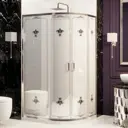 Душевой уголок Ambassador Royal 449195 многоугольный 120x80см серебро профиль эффект стекла тонированный