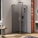 Душевой уголок Cezares Slider 622992 квадратный 80x79.5см хромированный профиль эффект стекла тонированный
