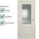 Комплект межкомнатной двери Wanmark Симпл-2 остеклённая 200x60см Эмаль цвет авангард с коробом и наличниками