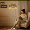 Торшер Citilux Базель cl407925 патина с абажуром вышивка цвет белый