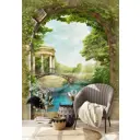 Фотообои флизелиновые Dekor vinil 200x260 см Пруд с лебедями