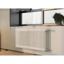 Горизонтальный трубчатый радиатор Nova Siluet NS-T3 570 16 S R9010M 570х740 мм 16 секций универсальное боковое подключение стальной белый цвет