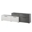 Тумба под телевизор Сима-ленд Альберо 210х57х41 см дерево цвет белый/Графит серый