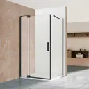 Душевой уголок Vincea Extra VSR-1E111290CLB 110/120x90x200 профиль черный, стекло прозрачное