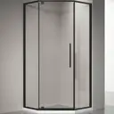 Душевой уголок Veconi Rovigo 413929 пятиугольный 90x90см черный профиль стекло прозрачное